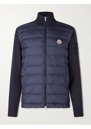 Moncler - Panelled Cotton and Quilted Shell Down Zip-Up Cardigan - Men - Blue - S