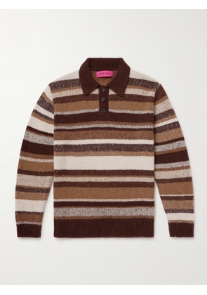 The Elder Statesman - Striped Cashmere Polo Shirt - Men - Brown - XS