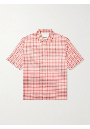 Jil Sander - Checked Silk-Blend Shirt - Men - Pink - IT 46