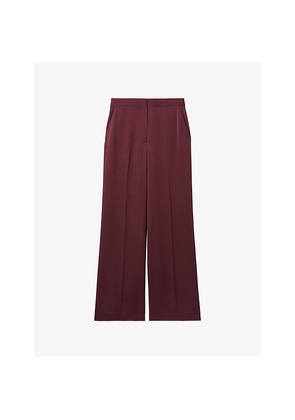 Womens Claudie Pierlot Wide-Leg Mid-Rise Satin Trousers