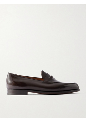 John Lobb - Lopez Embellished Leather Loafers - Men - Brown - UK 6