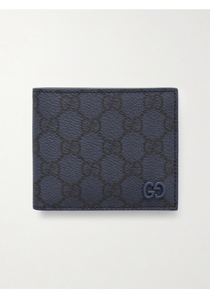Gucci - GG Supreme Monogrammed Coated-Canvas and Leather Billfold Wallet - Men - Blue