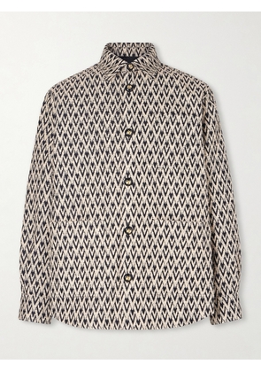 Valentino Garavani - Toute La V Cotton-Blend Jacquard Jacket - Men - Neutrals - IT 46