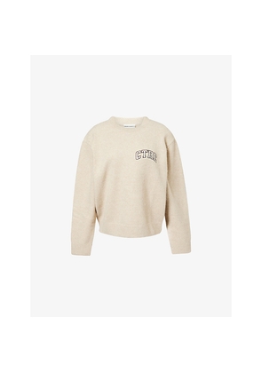Womens The Couture Club Logo-Embroidered Relaxed-Fit Knitted Jumper