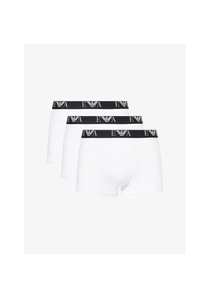 Mens Emporio Armani Branded-Waistband Pack Of Three Cotton-Jersey Boxer Briefs