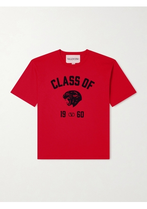 Valentino Garavani - Logo-Print Cotton-Jersey T-Shirt - Men - Red - XS