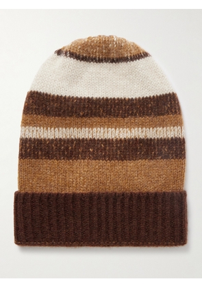 The Elder Statesman - Striped Cashmere Beanie - Men - Brown