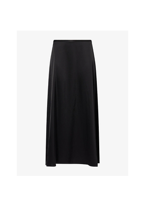 Womens Theory A-Line Satin Maxi Skirt