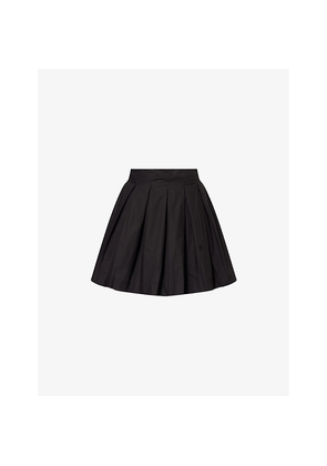 Womens Skall Studio Valse Pleated Cotton-Poplin Mini Skirt