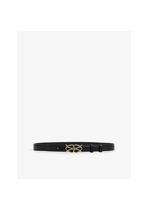 Womens Malina Monogram Buckle Leather Belt