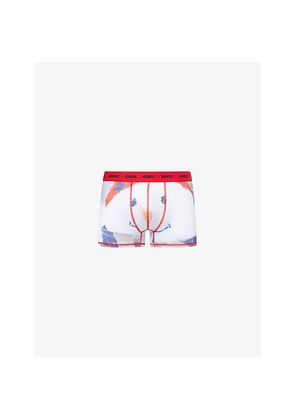 Mens Diesel Logo-Waistband Stretch-Jersey Trunks