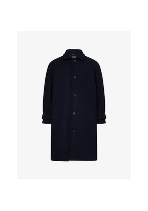 Mens Percival Classic-Collar Straight-Fit Wool Blend Car Coat
