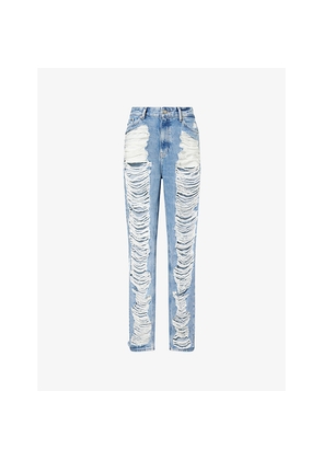 Womens Good American Khloé Straight-Leg Denim Jeans