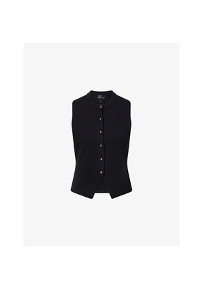 Womens Me And Em Milano Knitted Merino-Wool and Cotton Waistcoat