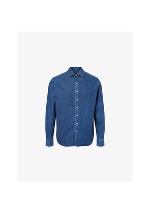 Mens Oscar Jacobson Regular-Fit Chambray Cotton Shirt