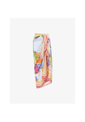 Womens Seafolly La Boca Graphic-Print Cotton Sarong