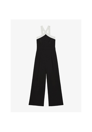 Womens Reiss Cliona Colour-Block Stretch-Woven Jumpsuit