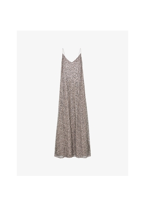 Womens Reiss Faye Embellished Sequin Maxi Gown