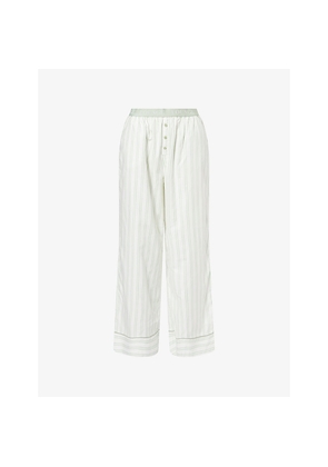 Womens Lounge Underwear Mistletoe Pin-Striped Cotton Blend Pyjama Bottoms