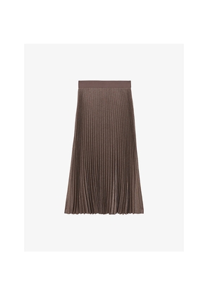 Womens Reiss Kember Pleated Woven Midi Skirt