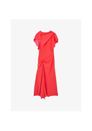 Womens Reiss Saskia Asymmetric Draped Woven Midi Dress