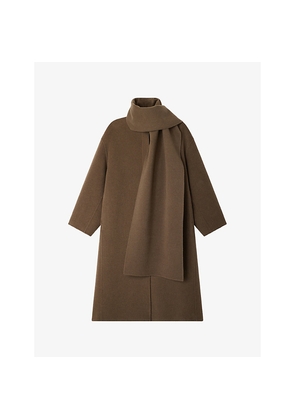 Womens Soeur Finn Scarf-Detail Wool-Blend Coat