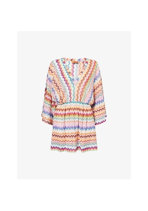 Womens Missoni Chevron Zig-Zag Knit Cover-Up Dress