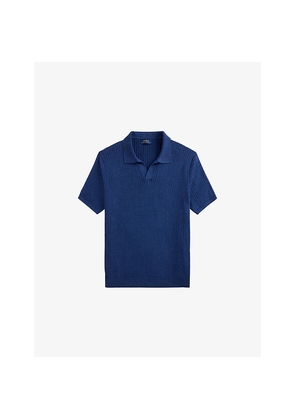 Mens Polo Ralph Lauren Open-Collar Ribbed-Knit Cotton Polo Shirt