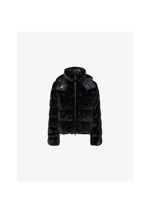 Womens Moncler Andronne Hooded Sequin-Embellished Down Jacket