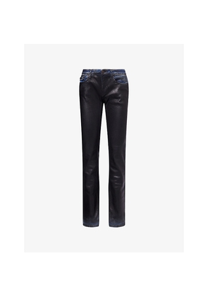 Womens Acne Studios Coated Slim-Leg Denim Jeans