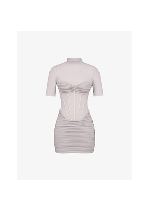 Womens House of CB Sorrel Semi-Sheer Stretch-Mesh Mini Dress