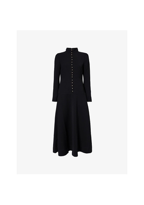 Womens Me And Em Buttoned A-Line Woven Maxi Dress