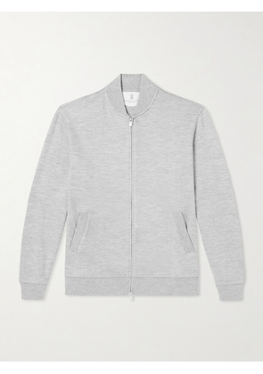Brunello Cucinelli - Cashmere-Blend Zip-Up Sweatshirt - Men - Gray - S