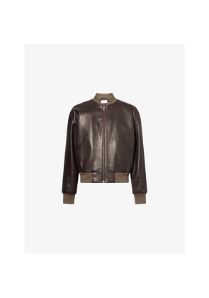 Mens The Row Setsen Leather Bomber Jacket