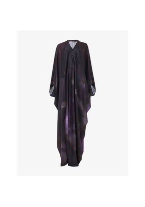 Womens Leem Graphic-Printed Panelled Woven Kaftan