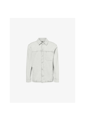 Mens Paige Isaiah Faded-Wash Denim Overshirt