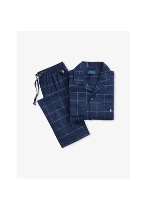 Mens Polo Ralph Lauren Logo-Embroidered Checked Cotton-Flannel Pyjamas