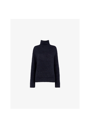 Womens Whistles Funnel-Neck Stretch Alpaca-Blend Jumper