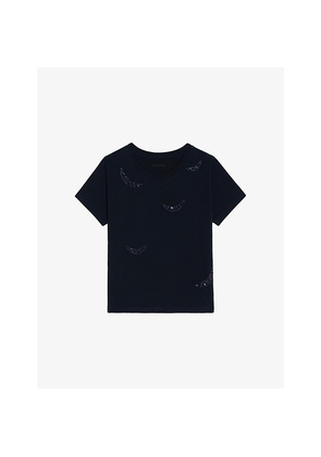 Womens Zadig&Voltaire Alys Wing-Appliqué Cotton-Jersey T-Shirt