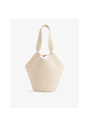 Womens Khaite Lotus Mini Leather and Canvas Tote Bag