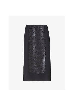 Womens Joseph Cambo Sequin-Embellished Chiffon Midi Skirt