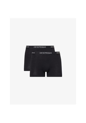 Mens Emporio Armani Branded-Waistband Pack Of Three Cotton-Jersey Boxer Briefs