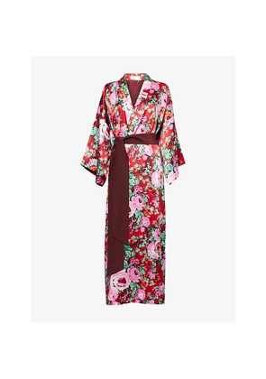 Womens Olivia Von Halle Queenie Moulin Floral Silk Robe