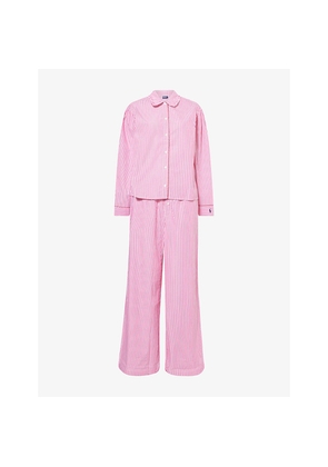 Womens Polo Ralph Lauren Stripe Whip-Stitch Cotton Pyjama Set