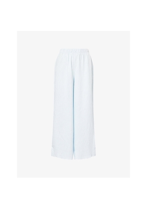 Womens Lounge Underwear Crinkle Wide-Leg Woven Pyjama Bottoms