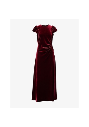 Womens Me And Em Velour Draped Stretch-Woven Maxi Dress