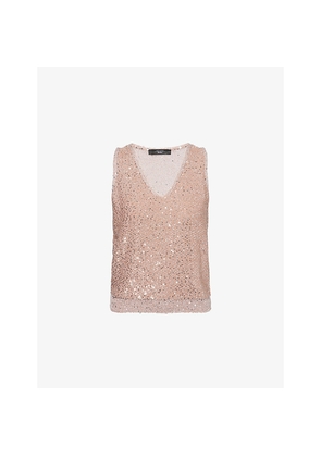 Womens Weekend Max Mara Sequin-Knit V-Neck Top