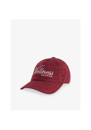 Womens Sporty & Rich Soho Logo-Embroidered Cotton Corduroy Cap