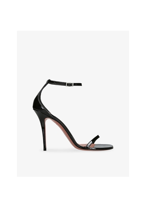 Womens Amina Muaddi Barbara 105 Patent-Leather Heeled Sandals