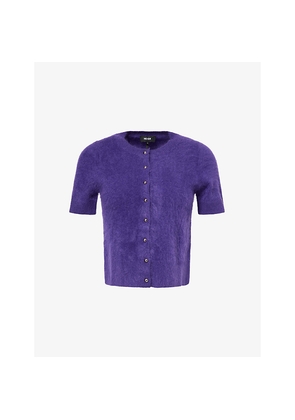 Womens Me And Em Brushed Short-Sleeves Cashmere Cardigan